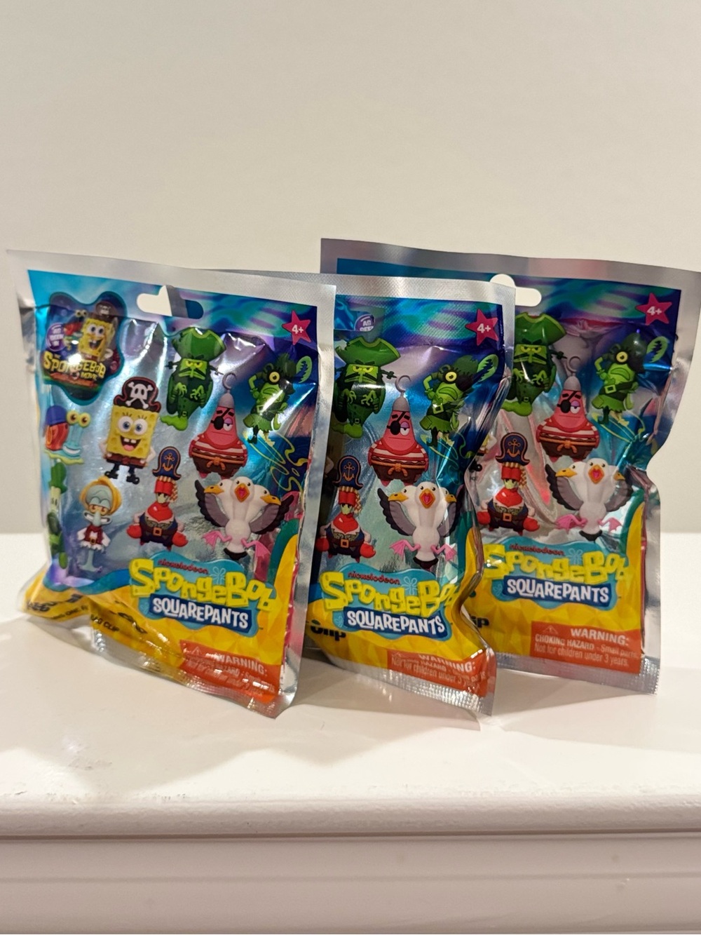 SPONGEBOB SquarePants Monogram Figure Bag Clip. Set of 3 .